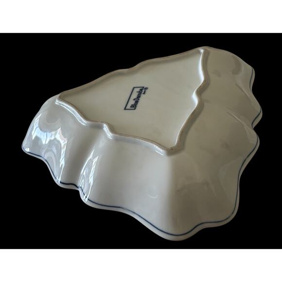 Blue Danube Blue White Onion Triangular Vegetable Bowl Vintage Floral 9" - Picture 5 of 7